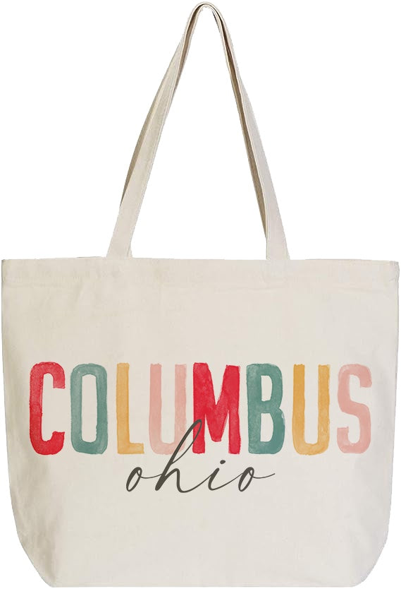 Love Local Canvas Tote Bag - Watercolor City