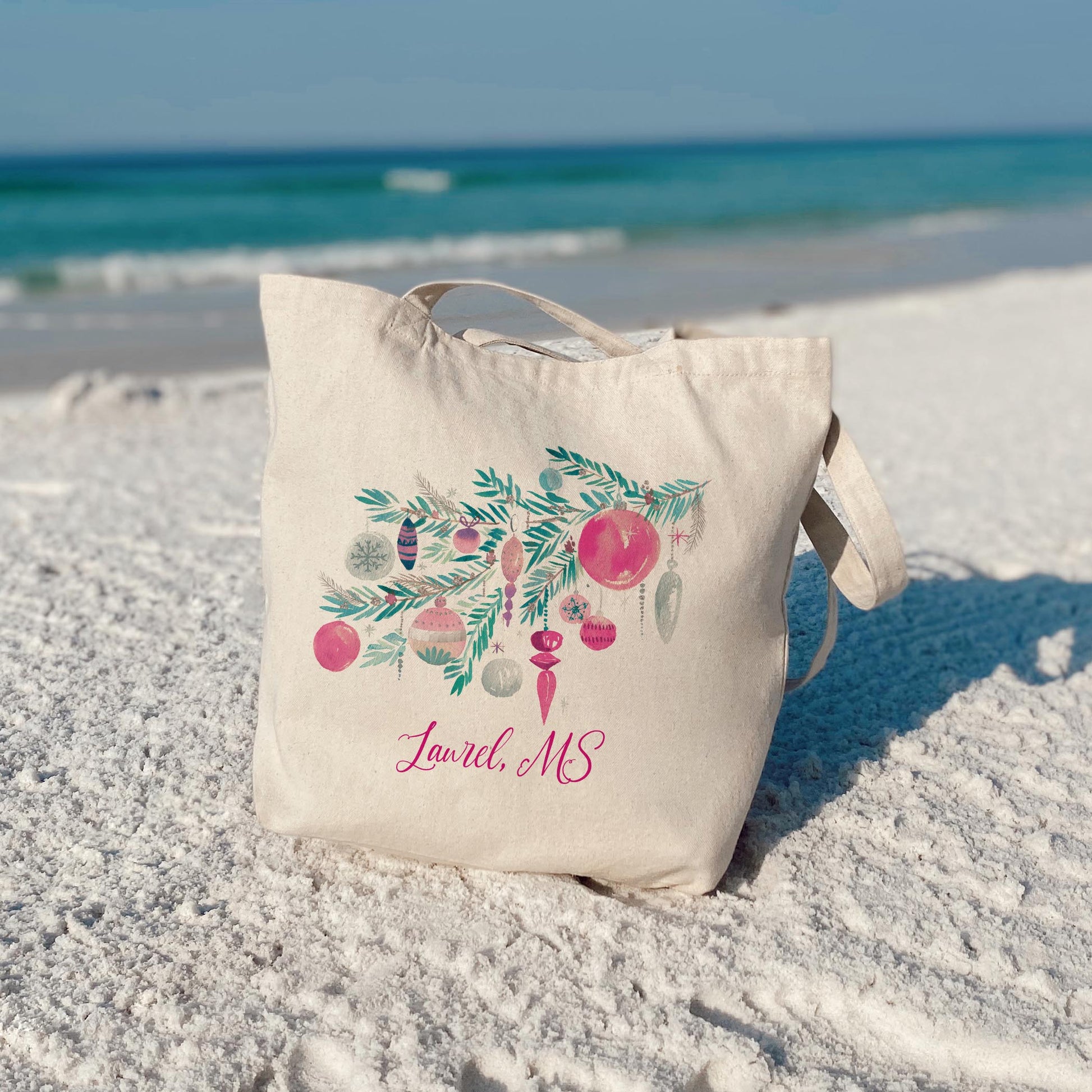 Tote Bag Natural Canvas-Watercolor Sugar Plum Branch -3