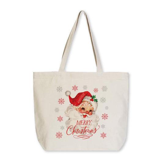 Tote Bag Natural Canvas-Classic Santa City & State