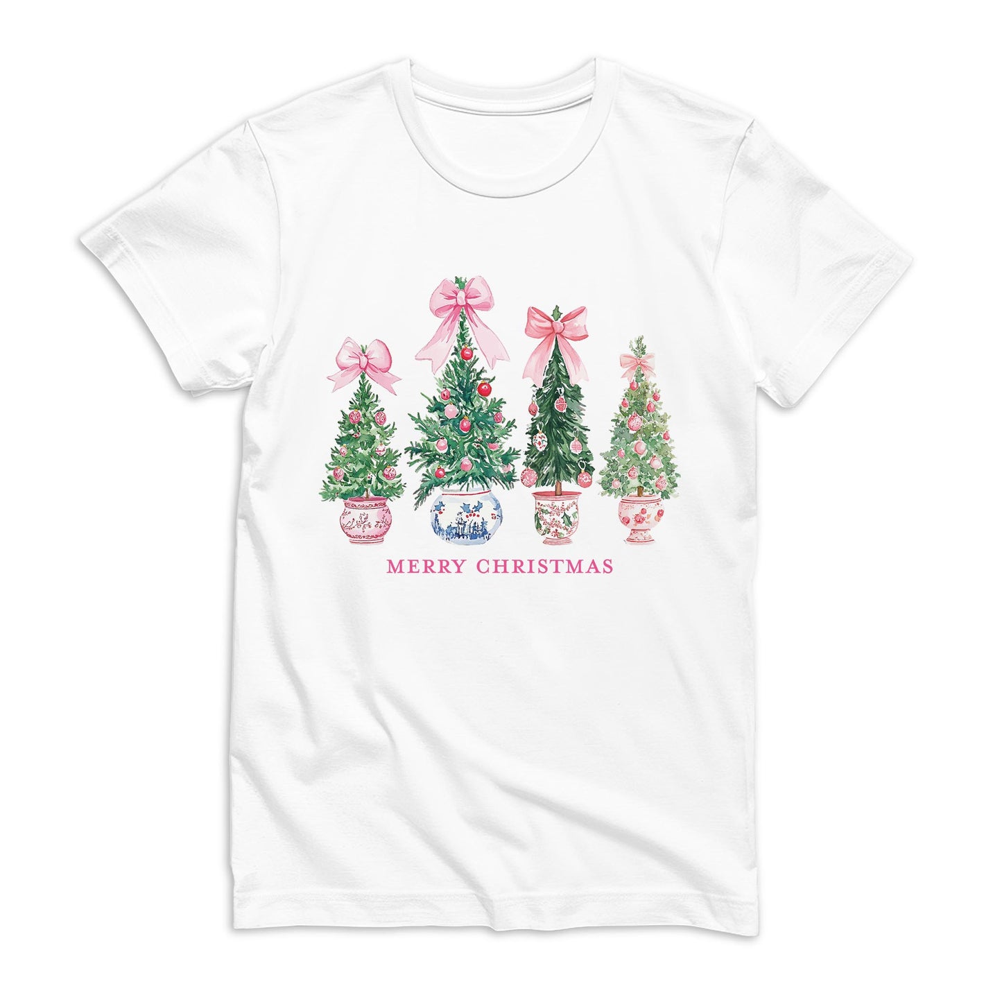 Bella Canvas T-Shirt White-Blush & Baubles - A Grand Millennial Christmas -0
