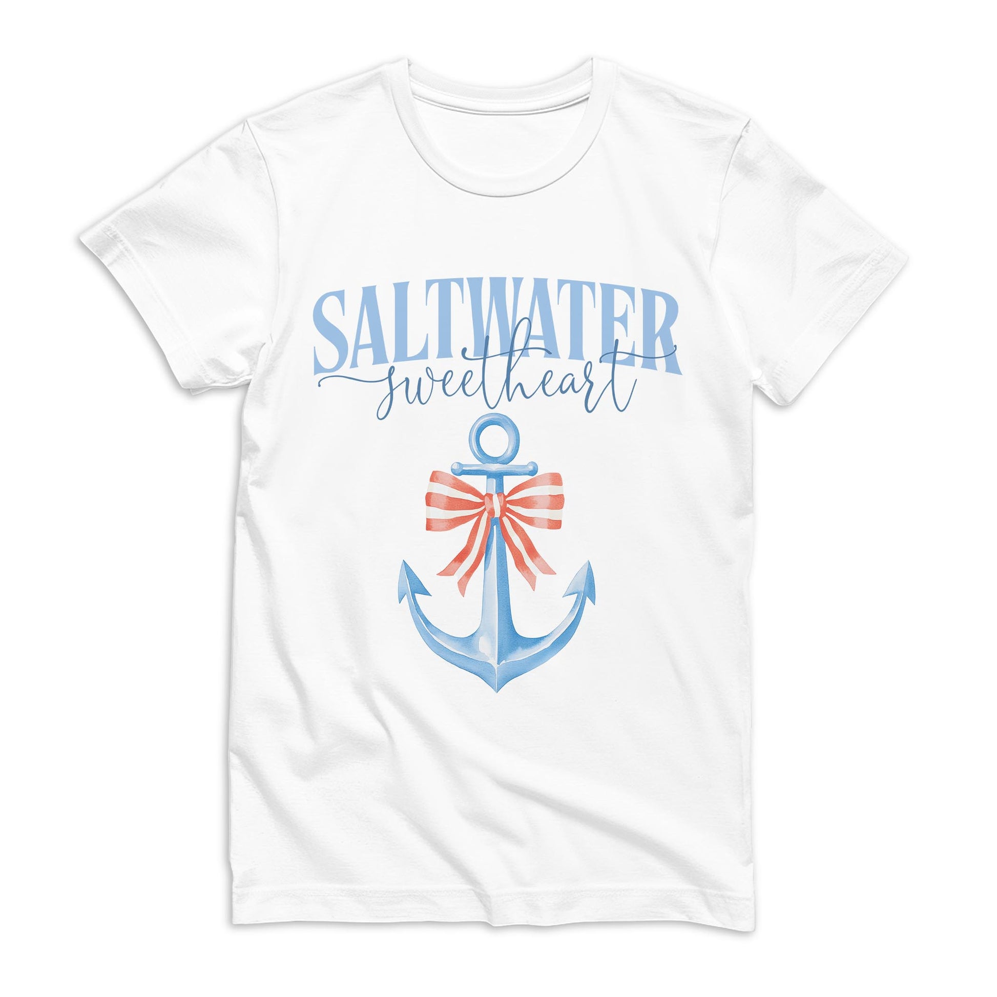 Bella Canvas T-Shirt White-New England Tides Saltwater Sweetheart -0