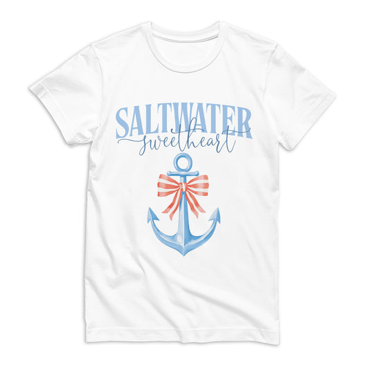 Bella Canvas T-Shirt White-New England Tides Saltwater Sweetheart -0