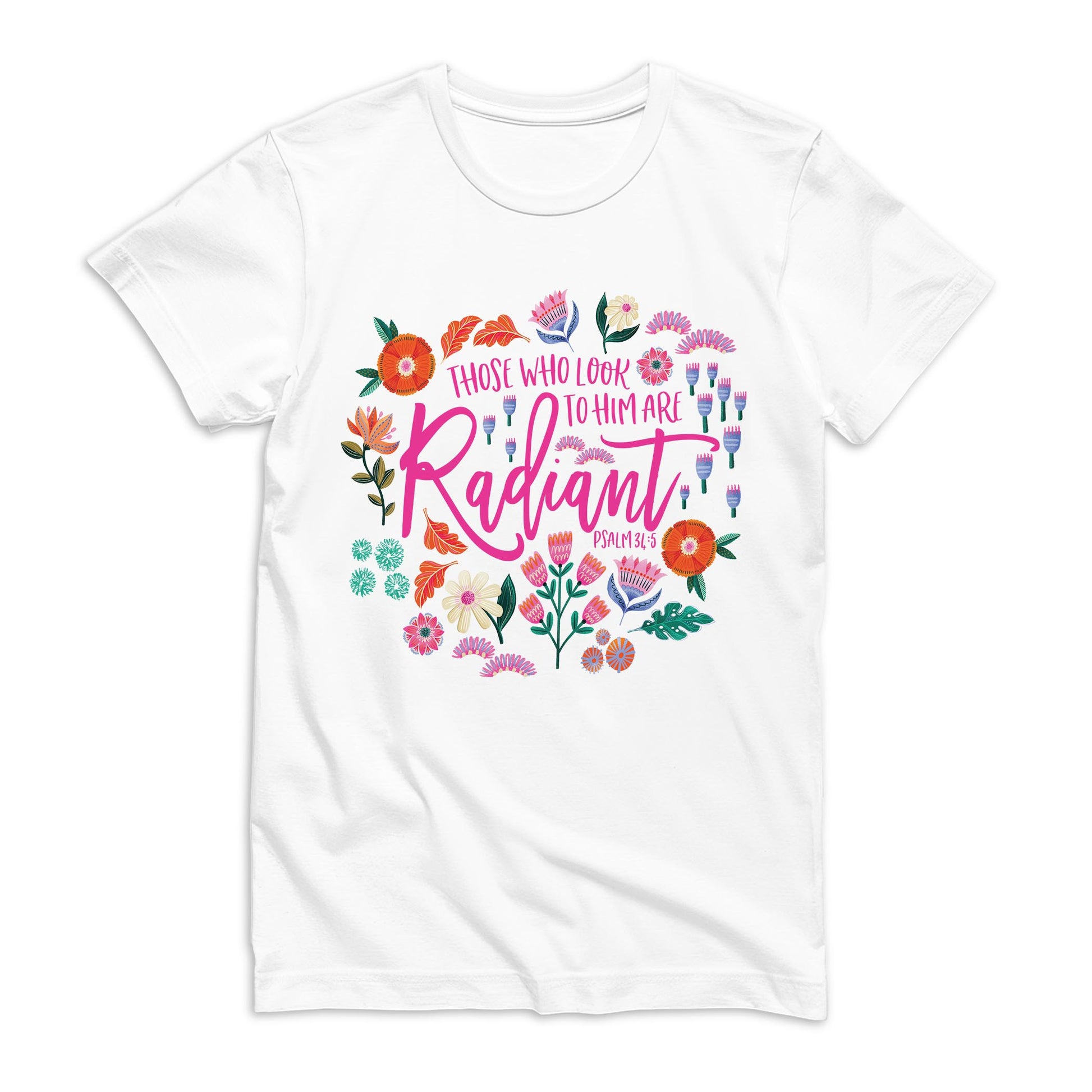 Bella Canvas T-Shirt White-Radiant Hope Those Who Look To Him -0