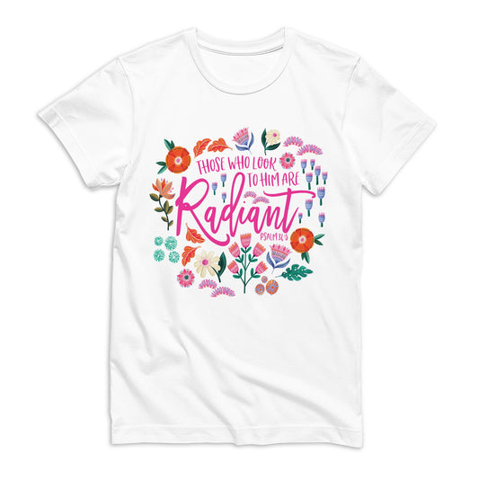Bella Canvas T-Shirt White-Radiant Hope Those Who Look To Him -0