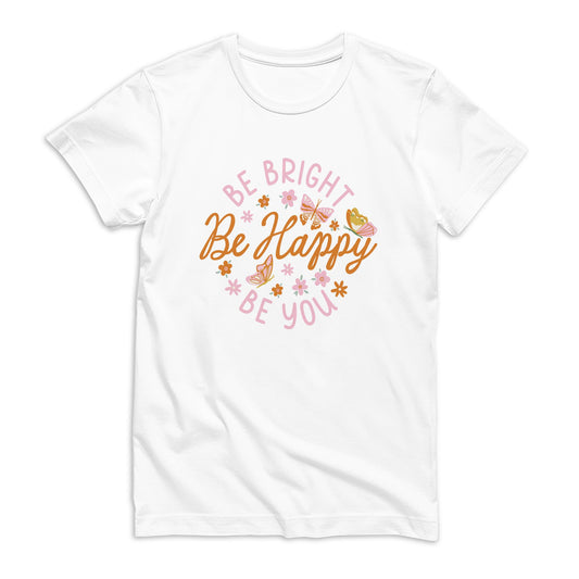 Bella Canvas T-Shirt White-Spring Be Bright Be Happy