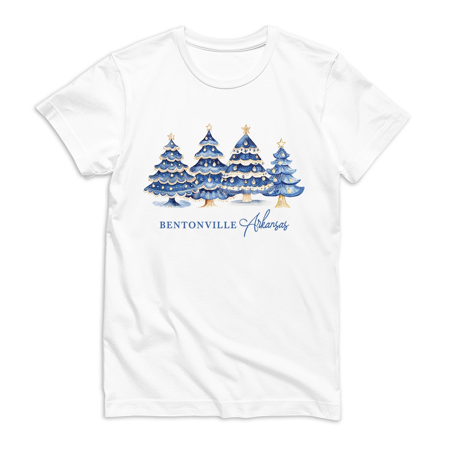Bella Canvas T-Shirt White-Love+Local Blue Noel - A Grand Millennial Christmas -0