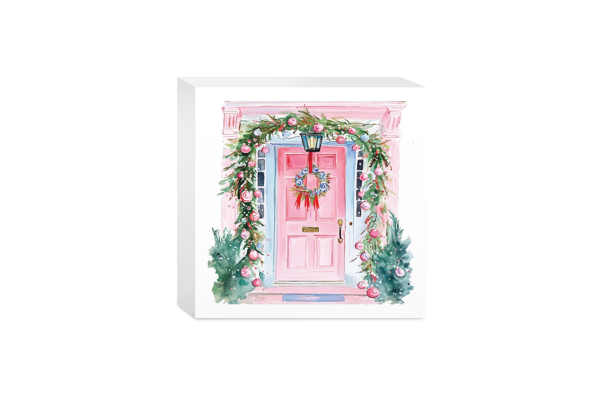 5x5 Wood Block-Blush & Baubles - A Grand Millennial Christmas -0