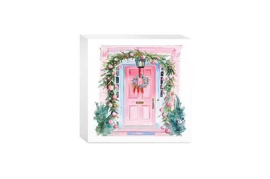 5x5 Wood Block-Blush & Baubles - A Grand Millennial Christmas -0