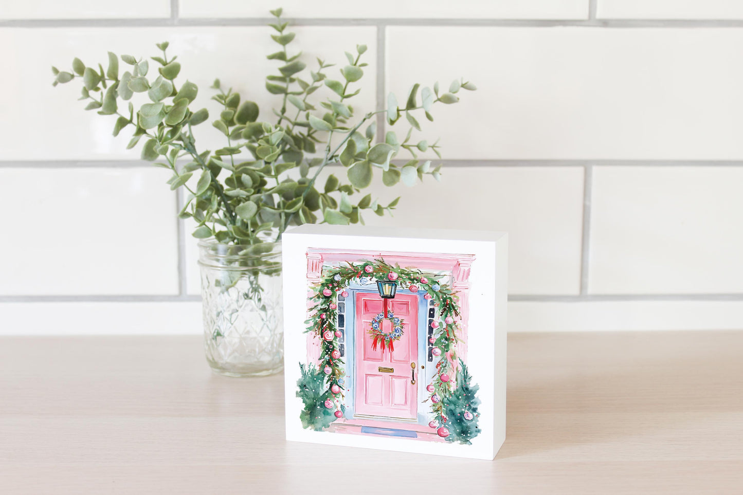 5x5 Wood Block-Blush & Baubles - A Grand Millennial Christmas -2