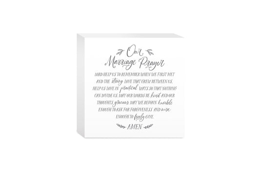 5x5 Wood Block-Our Marriage Prayer