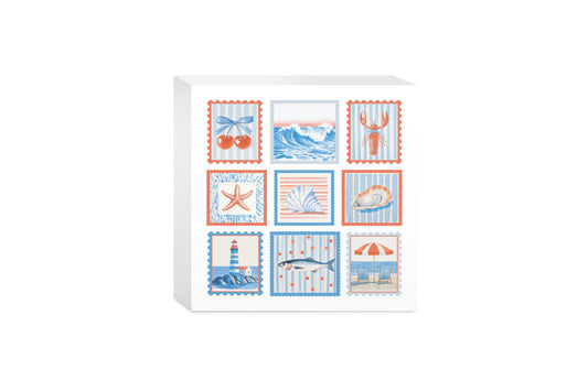 5x5 Wood Block-New England Tides Stamps -0