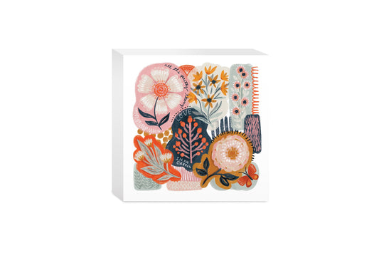 5x5 Wood Block-Pretty Things Abstract Florals