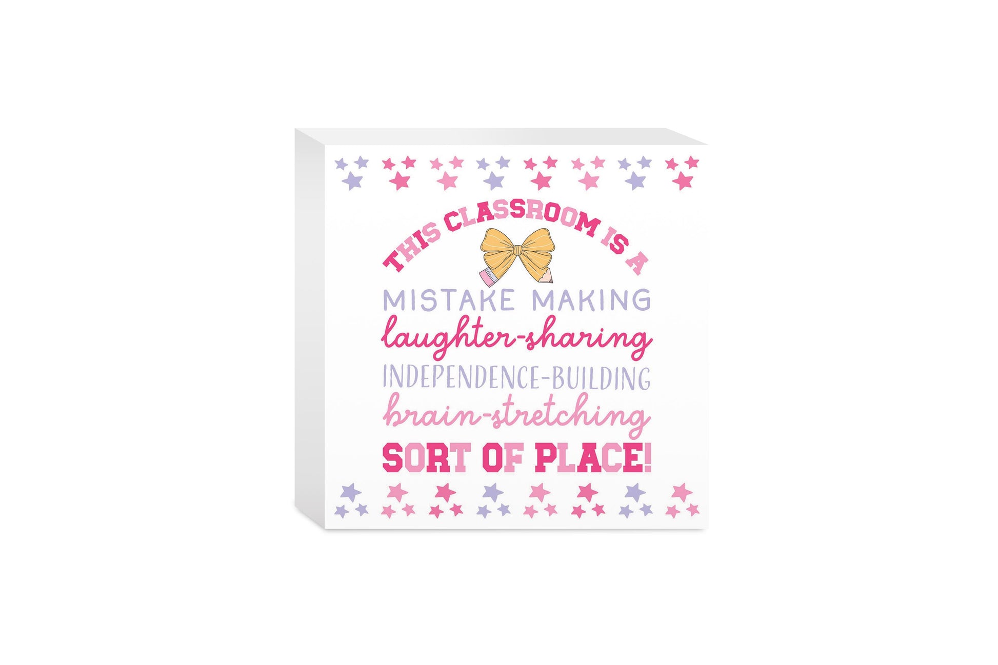 5x5 Wood Block-Classroom Coquette This Classroom -0