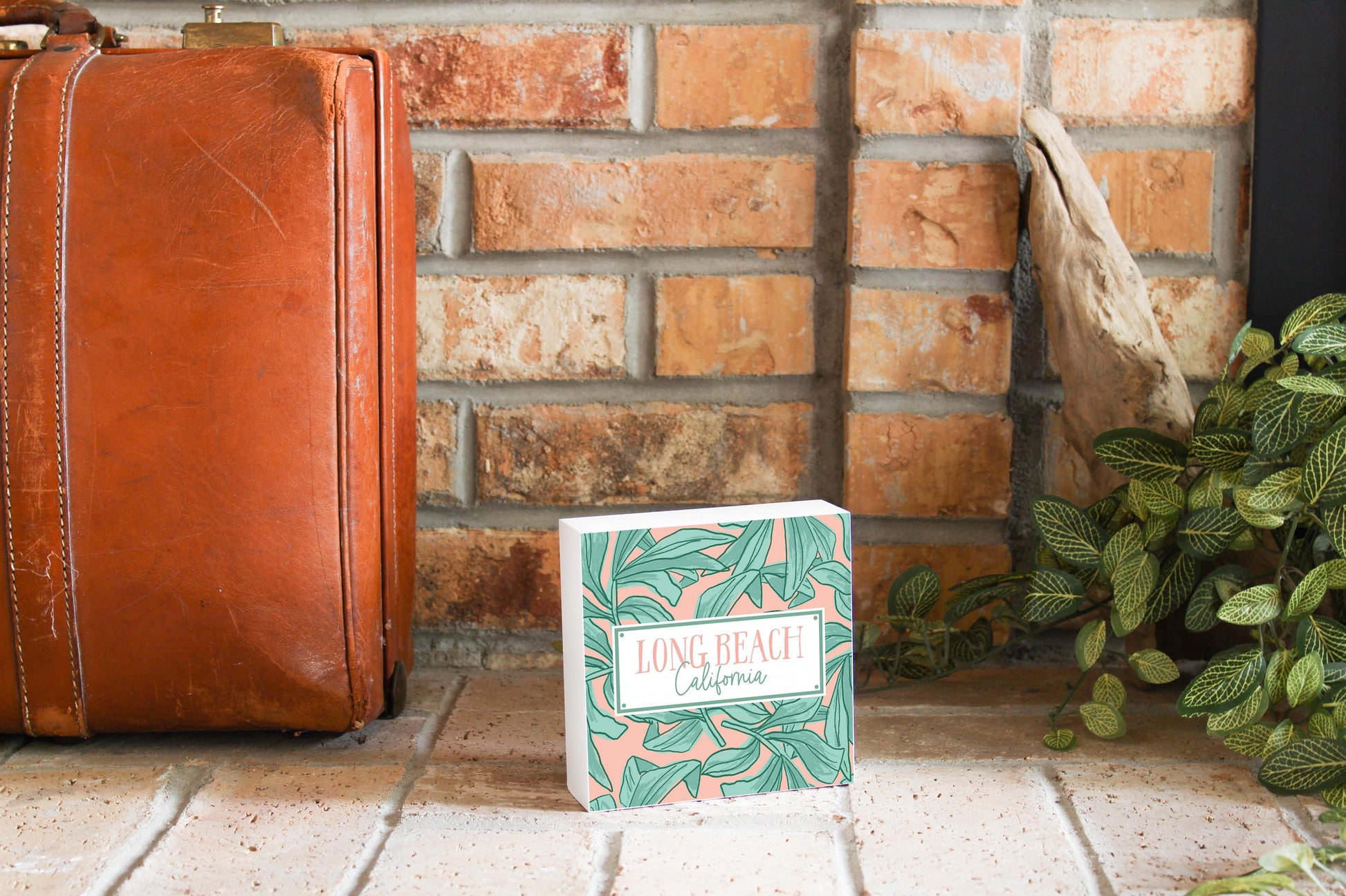 5x5 Wood Block-Love+Local Lush Tropics -3