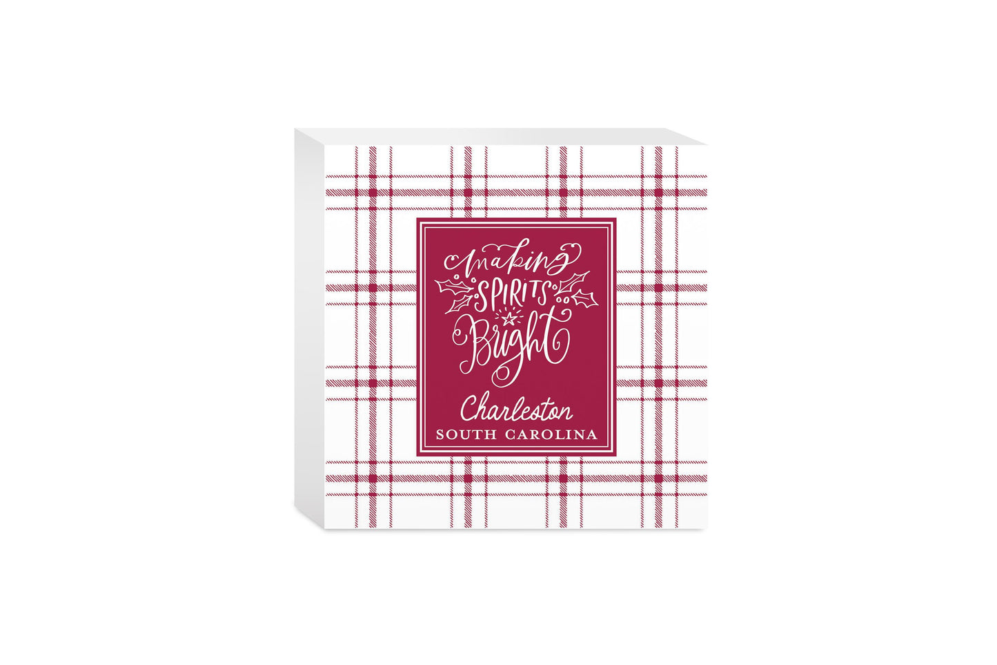 5x5 Wood Block-Love + Local Winterberry -0