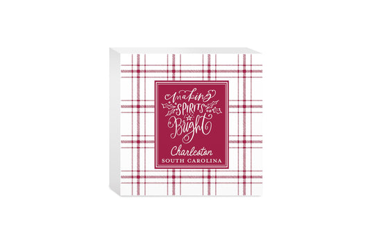 5x5 Wood Block-Love + Local Winterberry -0