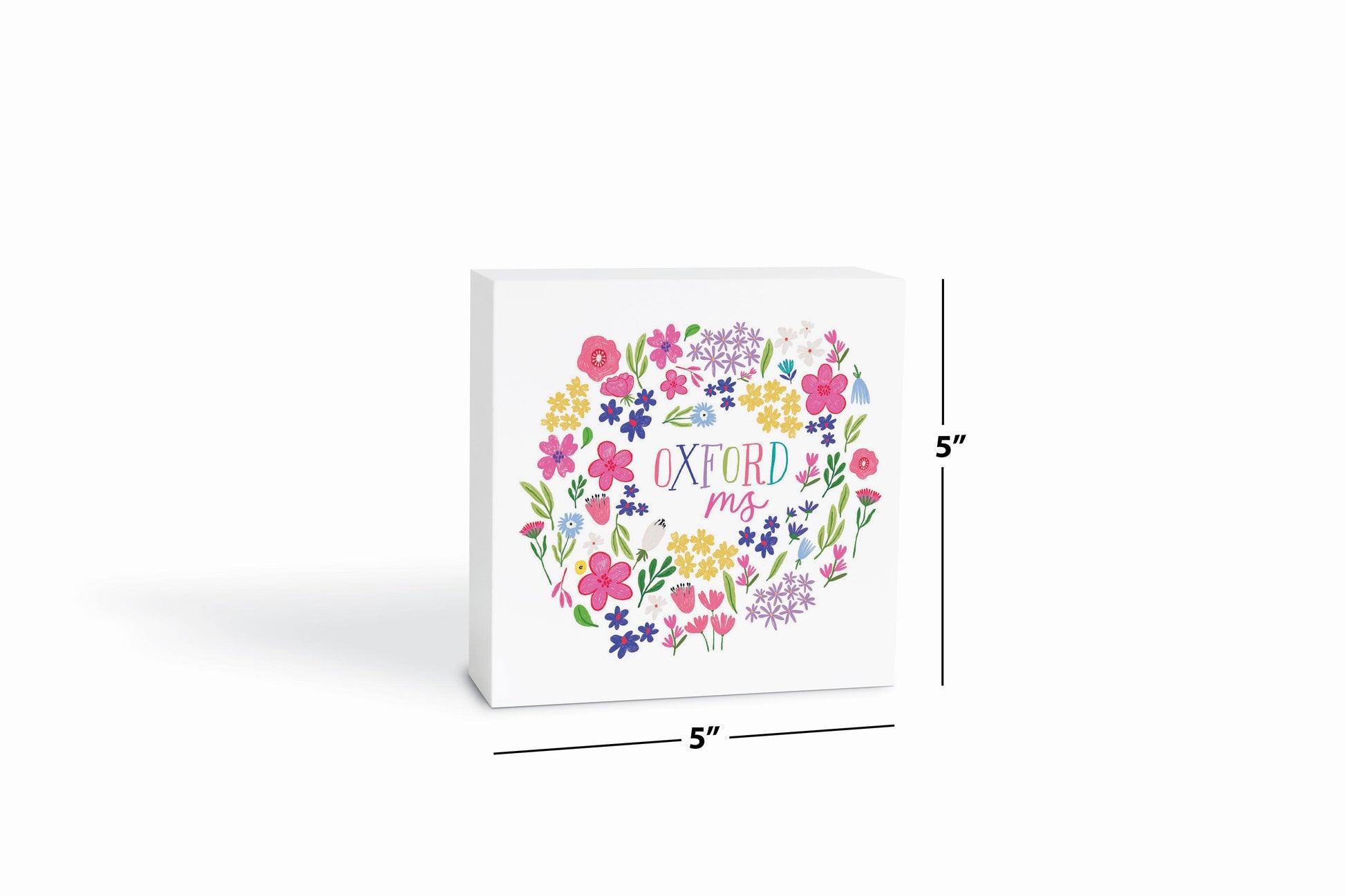 5x5 Wood Block-Flower Confetti City & State -6
