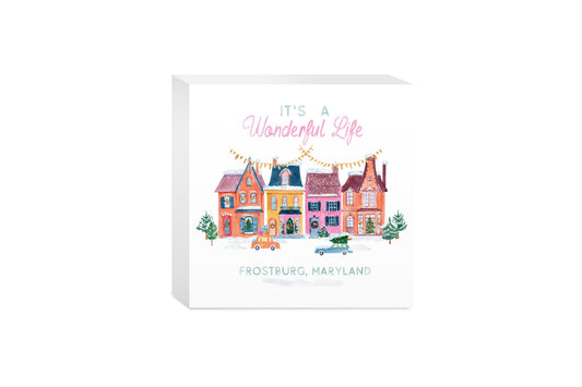 5x5 Wood Block-It's A Wonderful Life