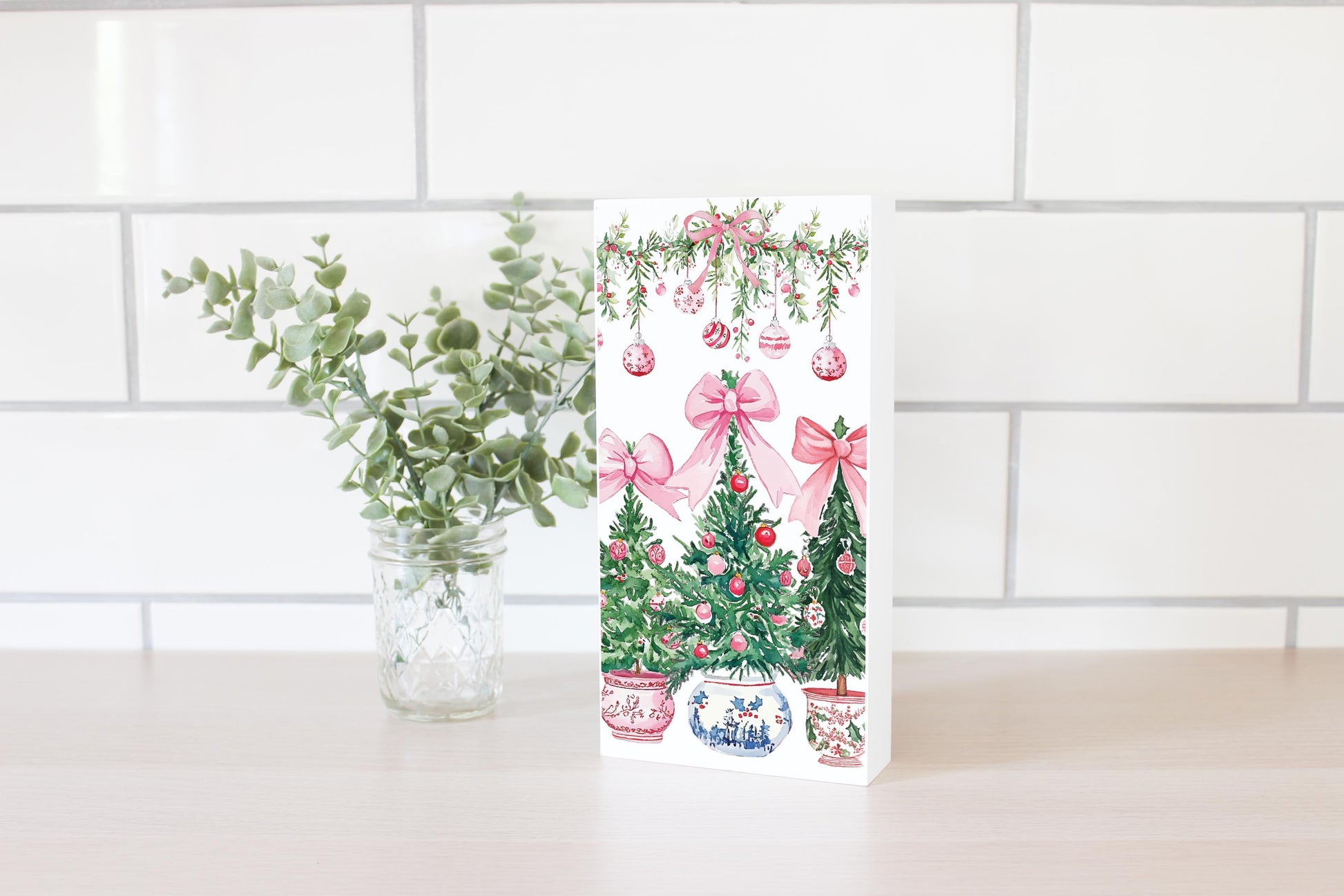 5x10 Wood Block-Blush & Baubles - A Grand Millennial Christmas -2