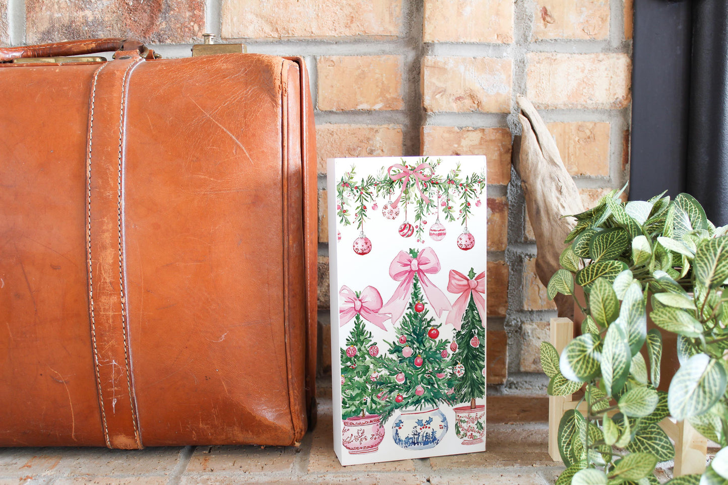 5x10 Wood Block-Blush & Baubles - A Grand Millennial Christmas -3