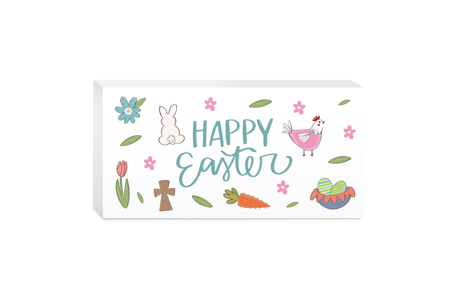 5x10 Wood Block Horizontal-Happy Easter