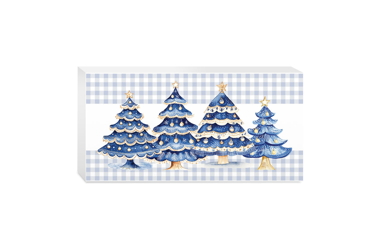 5x10 Wood Block Horizontal-Blue Noel - A Grand Millennial Christmas -0