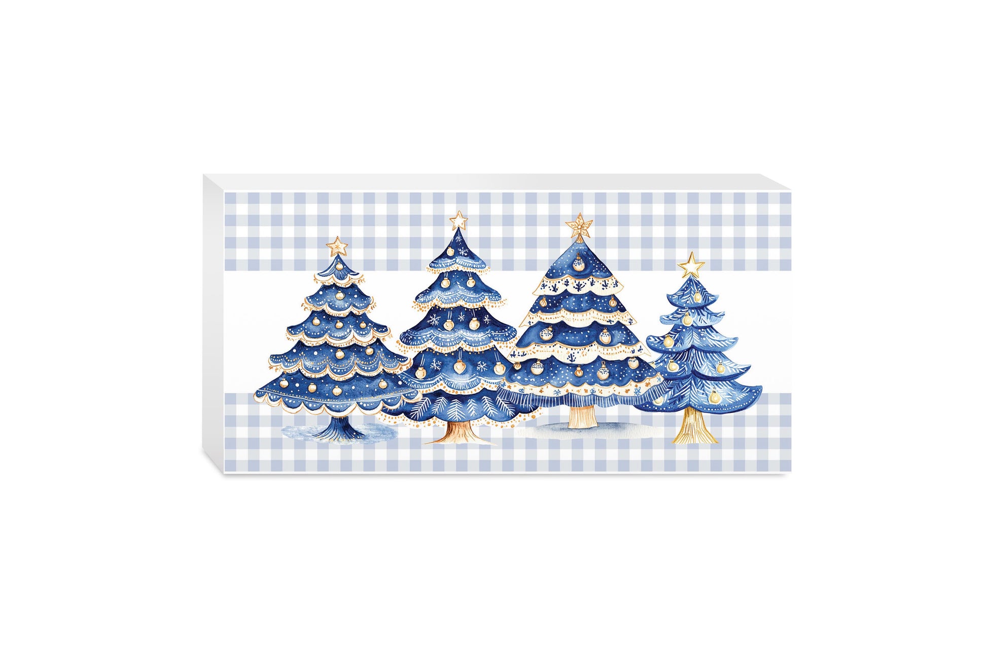 5x10 Wood Block Horizontal-Blue Noel - A Grand Millennial Christmas -0