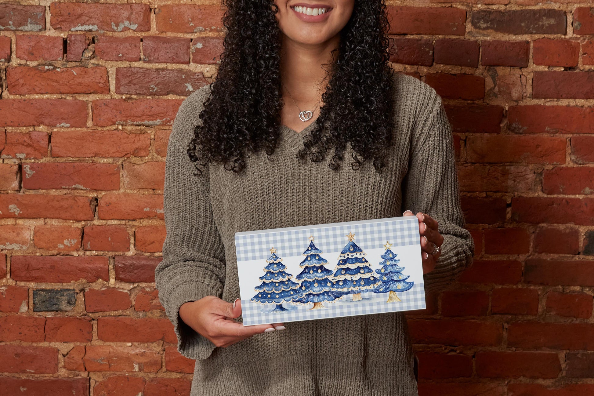 5x10 Wood Block Horizontal-Blue Noel - A Grand Millennial Christmas -1