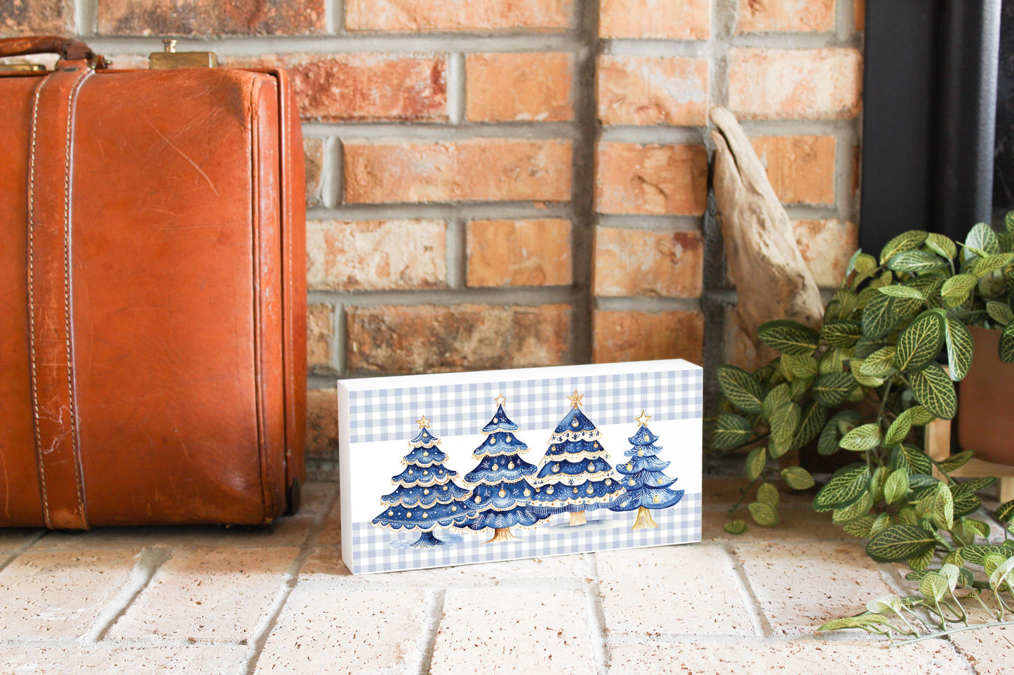 5x10 Wood Block Horizontal-Blue Noel - A Grand Millennial Christmas -3