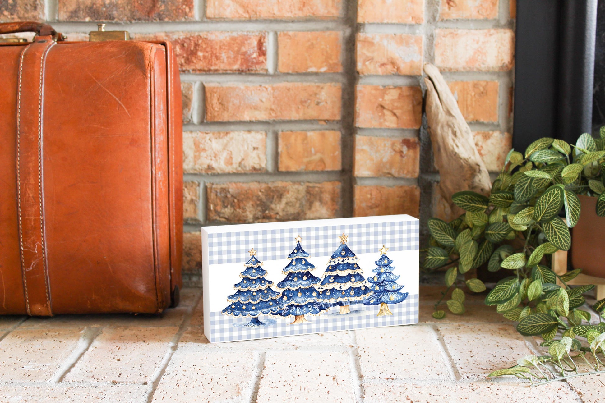 5x10 Wood Block Horizontal-Blue Noel - A Grand Millennial Christmas -3