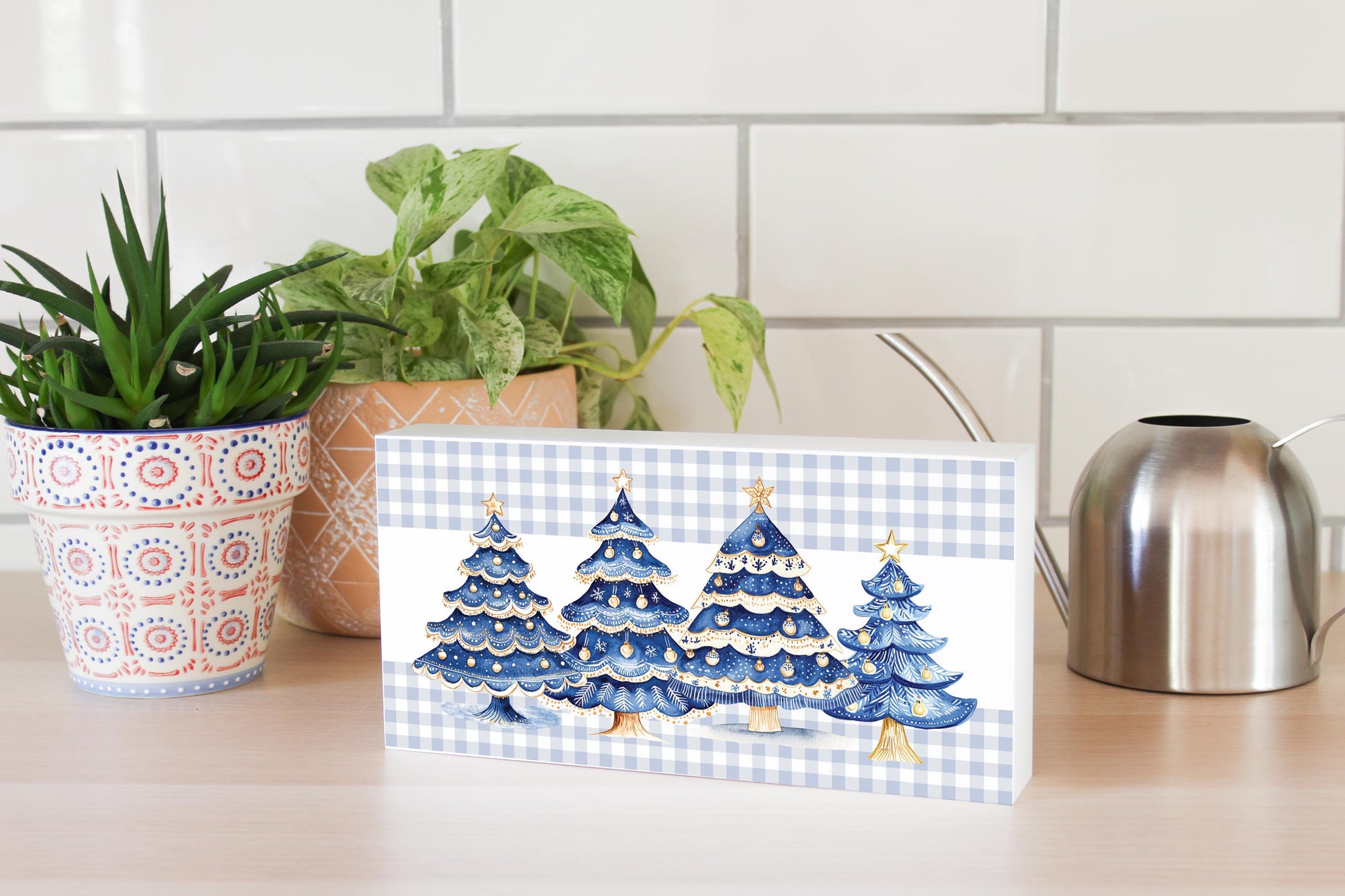 5x10 Wood Block Horizontal-Blue Noel - A Grand Millennial Christmas -4