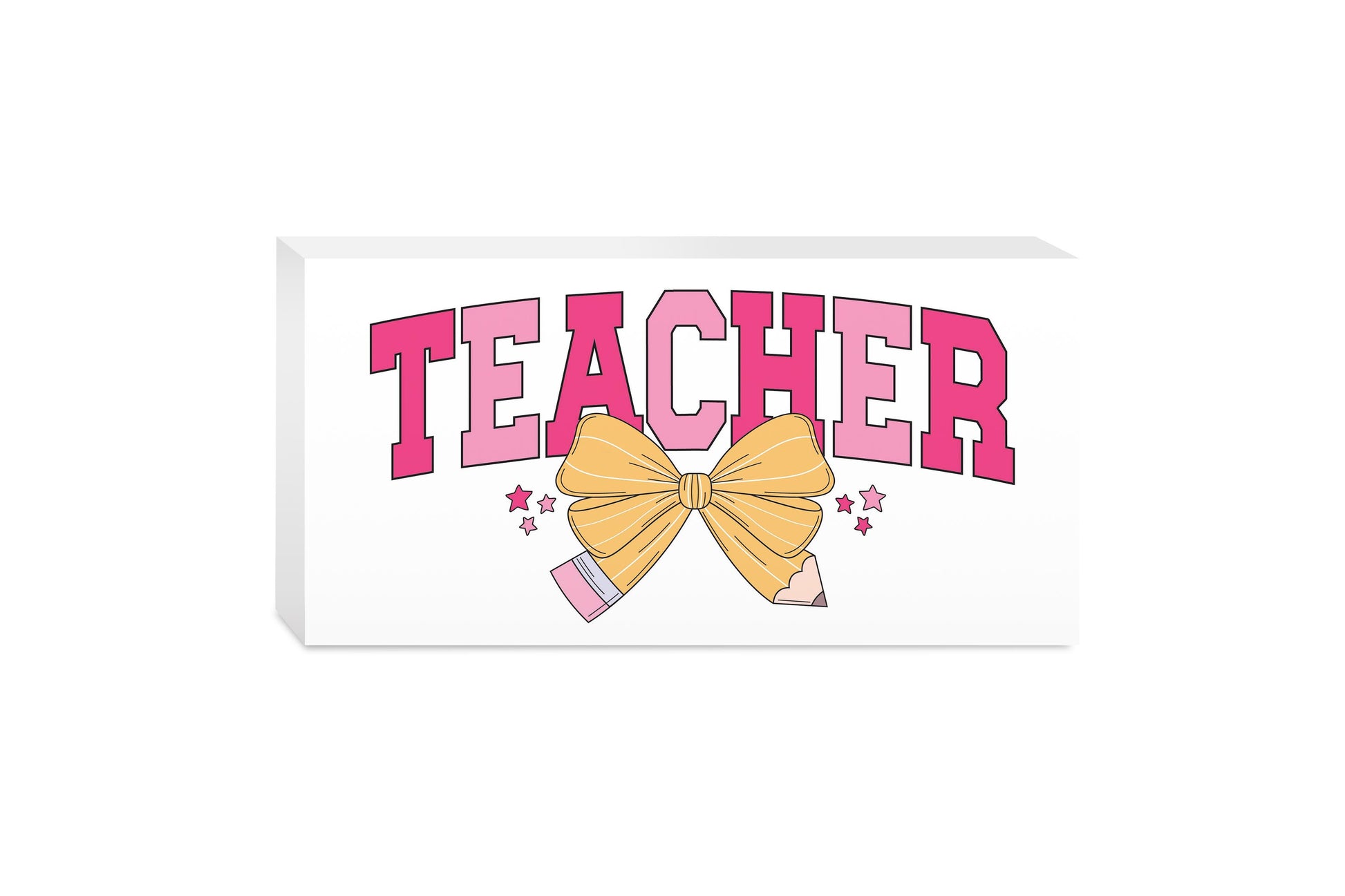 5x10 Wood Block Horizontal-Classroom Coquette Teacher -0