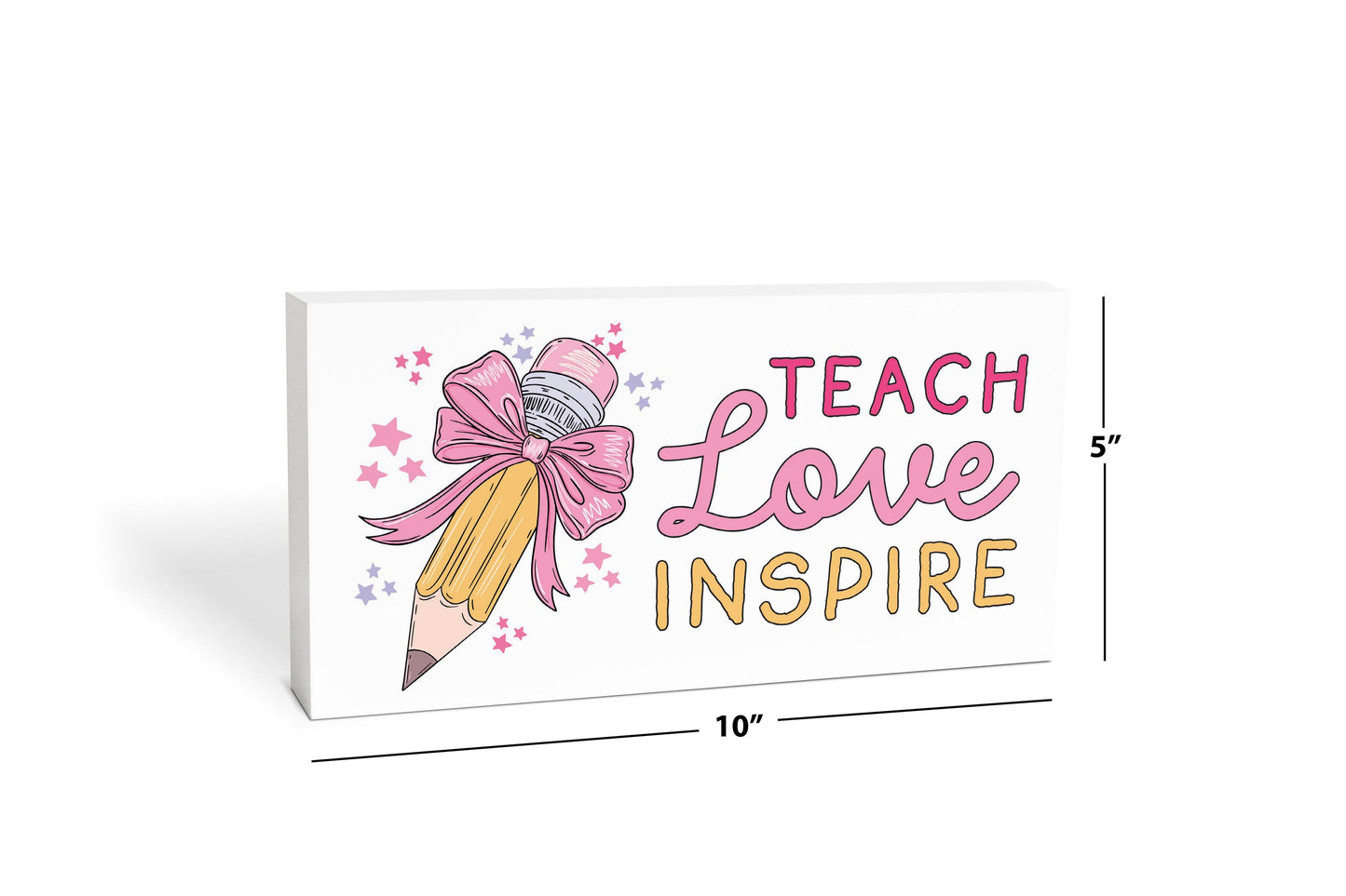 5x10 Wood Block Horizontal-Classroom Coquette Teach Love Inspire -6