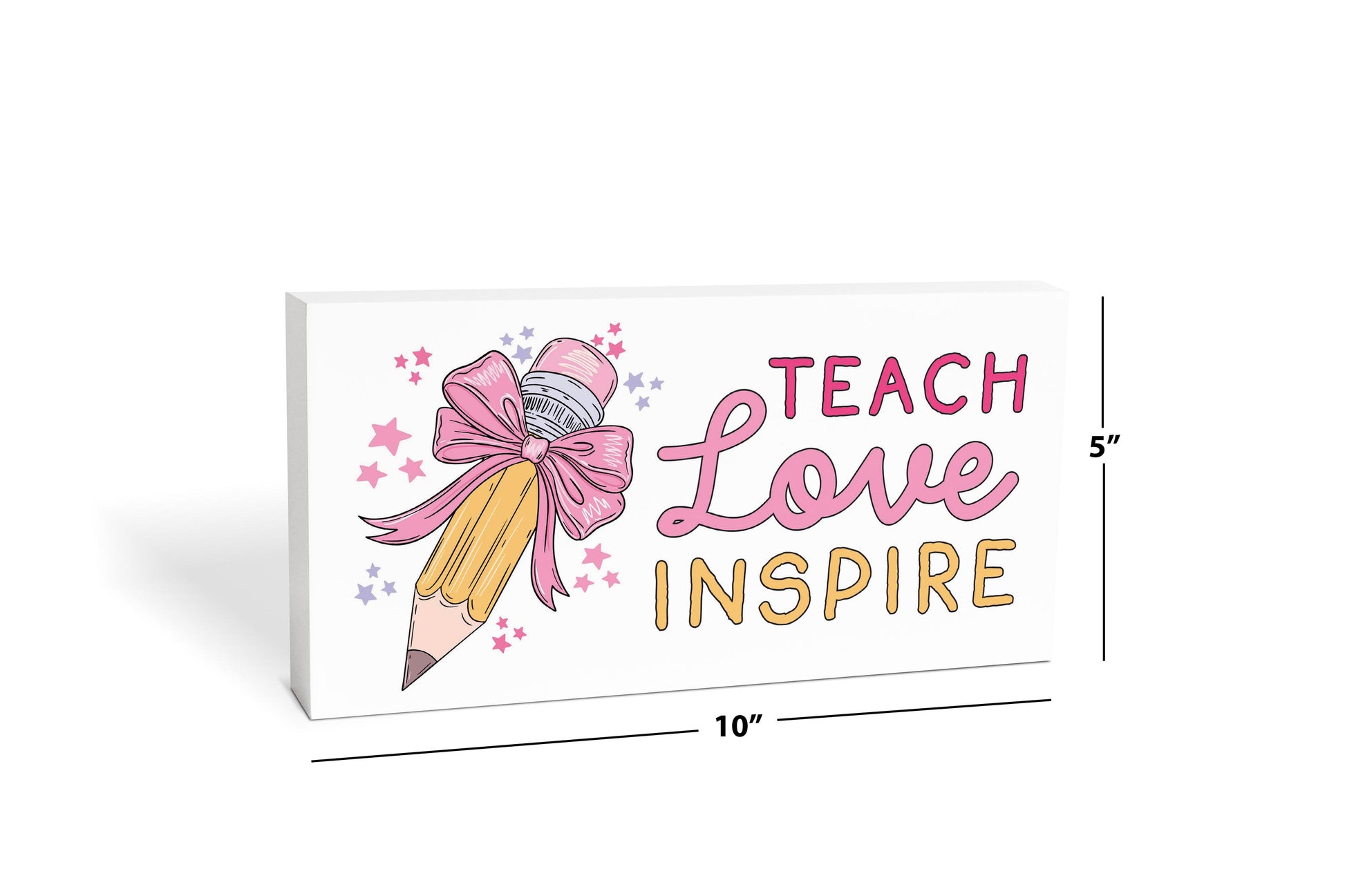 5x10 Wood Block Horizontal-Classroom Coquette Teach Love Inspire -6