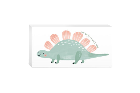 5x10 Wood Block Horizontal-Dinosaur Nursery My Sweet Little One -0