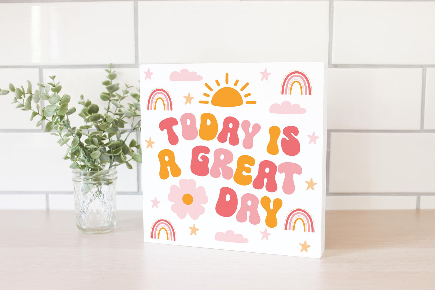 10x10 Wood Block-Happy Plans Today Is A Great Day