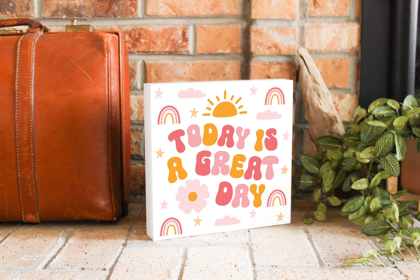 10x10 Wood Block-Happy Plans Today Is A Great Day