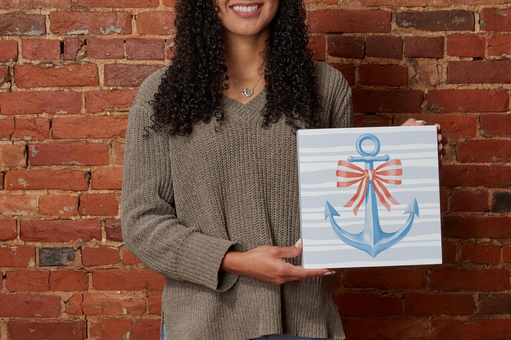 10x10 Wood Block-New England Tides Anchor -1