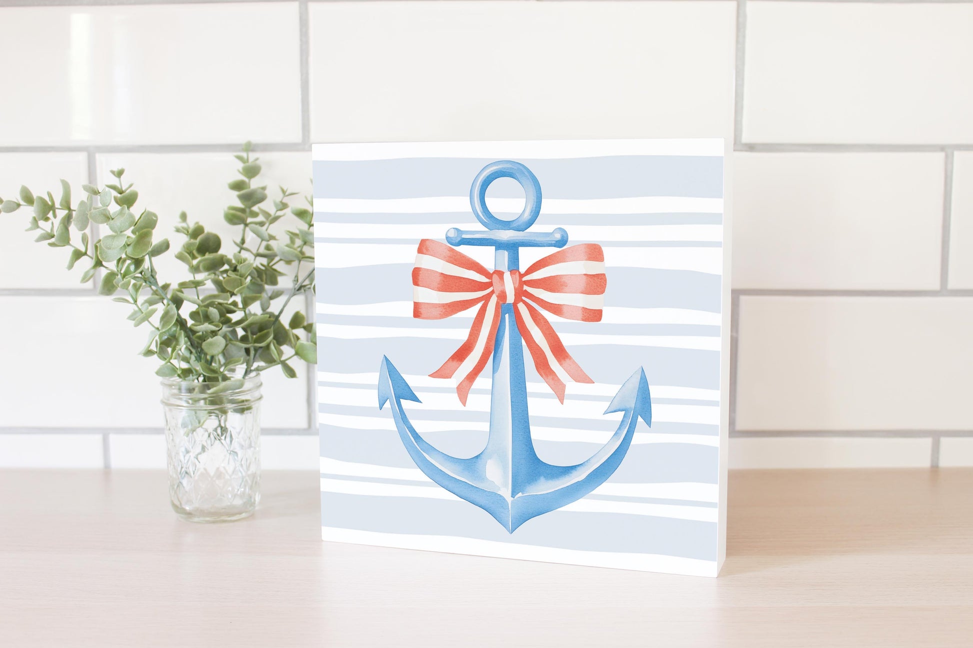 10x10 Wood Block-New England Tides Anchor -2