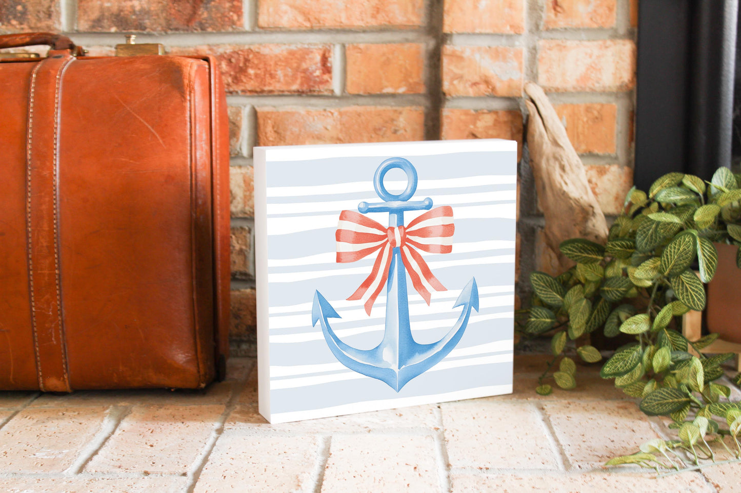 10x10 Wood Block-New England Tides Anchor -3