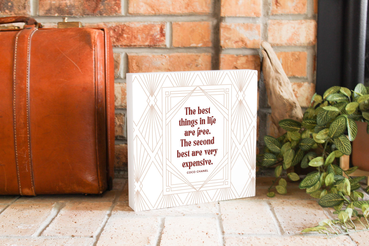 10x10 Wood Block-Art Deco The Best Things In life -3