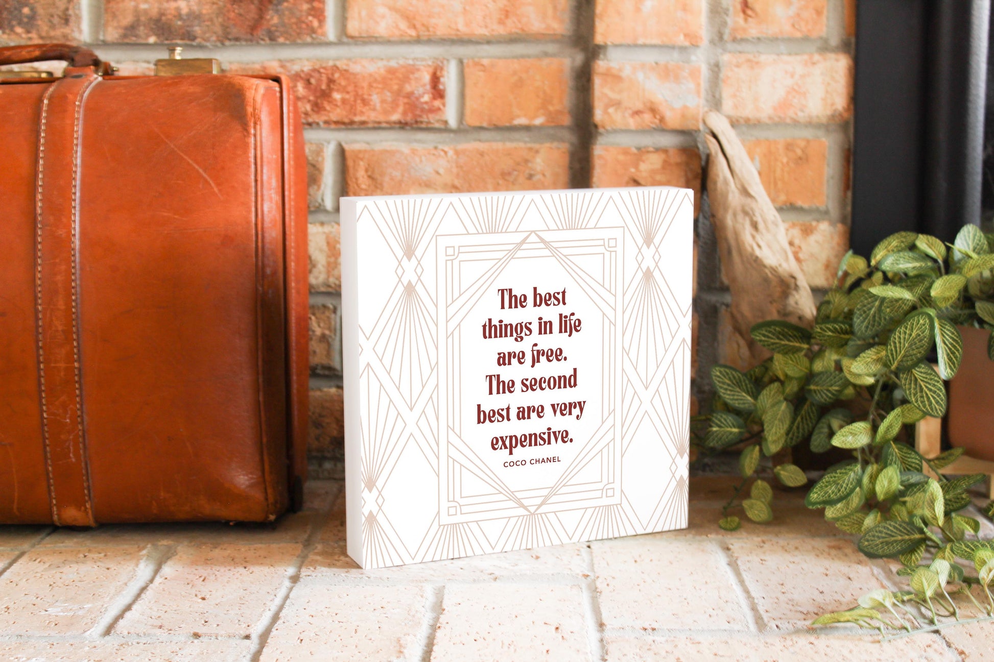 10x10 Wood Block-Art Deco The Best Things In life -3
