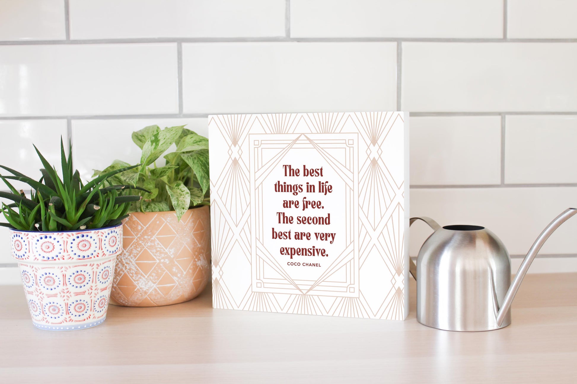 10x10 Wood Block-Art Deco The Best Things In life -4