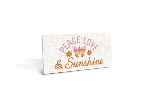 5x10 Wood Plaque Horizontal-Spring Peace Love & Sunshine