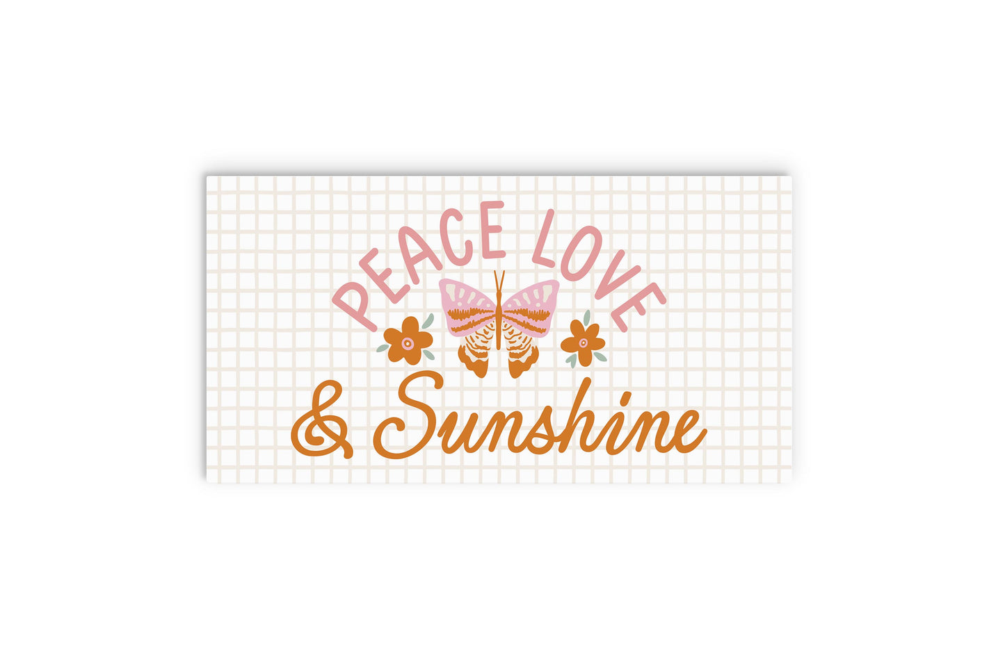 10x20 Wood Plaque Horizontal-Spring Peace Love & Sunshine