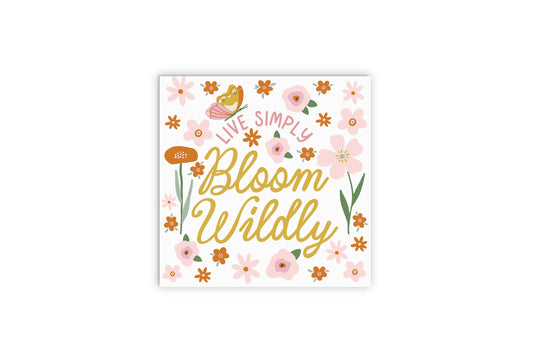 12x12 Wood Plaque-Spring Live Simply Bloom Wildly