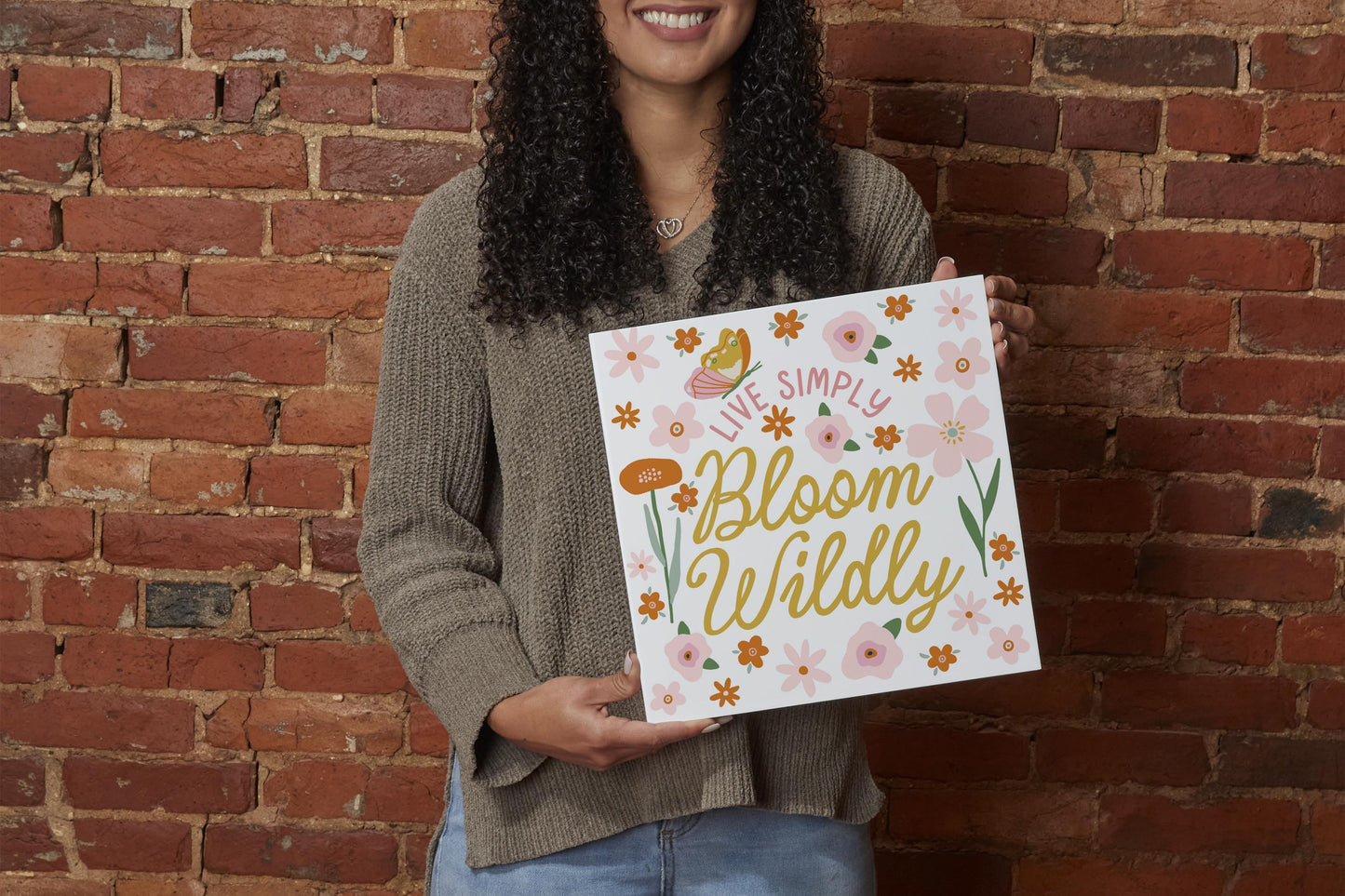 12x12 Wood Plaque-Spring Live Simply Bloom Wildly