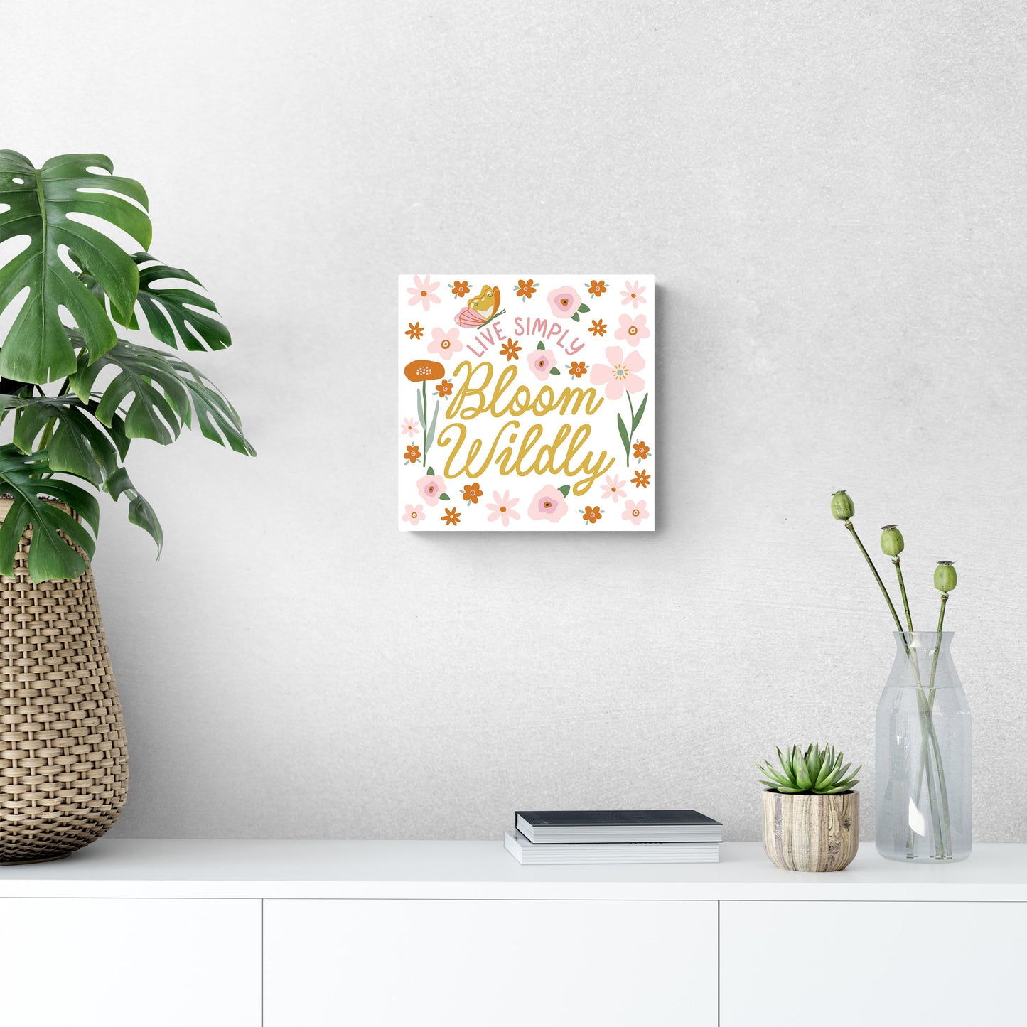 12x12 Wood Plaque-Spring Live Simply Bloom Wildly