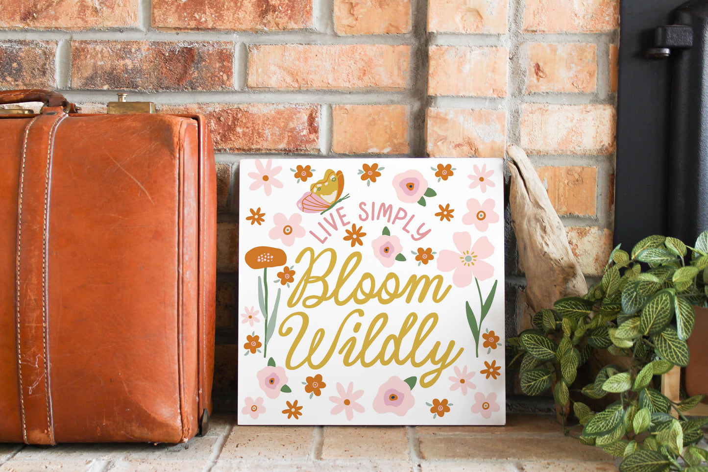 12x12 Wood Plaque-Spring Live Simply Bloom Wildly