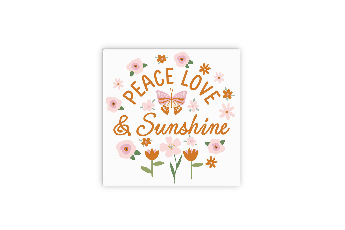 12x12 Wood Plaque-Spring Peace Love & Sunshine